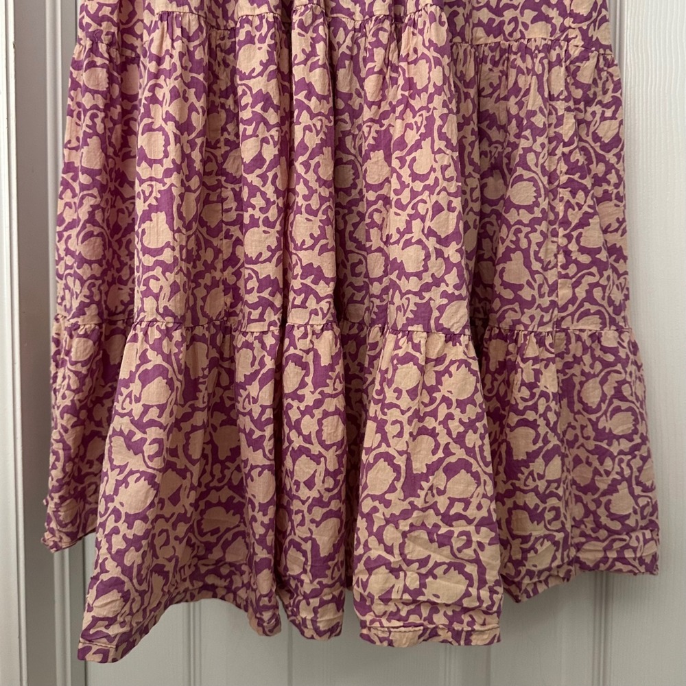 Perry Walker The Martha II Purple Floral Bohemian Maxi Dress Size Medium - Picture 6 of 14